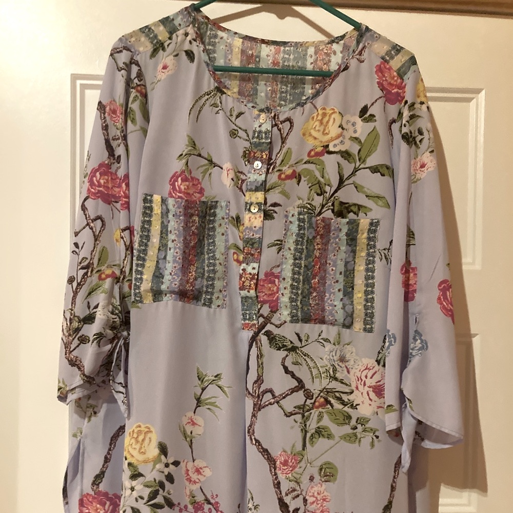 Lavender Floral Tunic Top